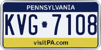 PA license plate KVG7108