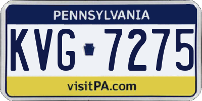 PA license plate KVG7275