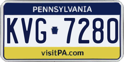 PA license plate KVG7280