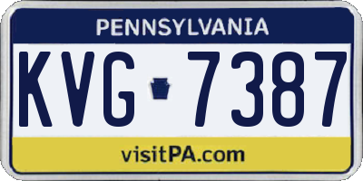 PA license plate KVG7387