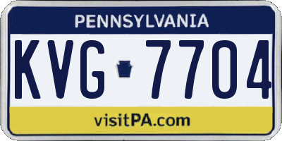 PA license plate KVG7704