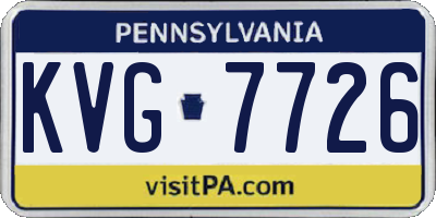 PA license plate KVG7726