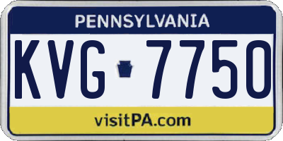 PA license plate KVG7750