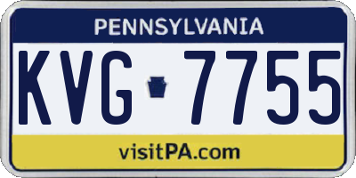 PA license plate KVG7755