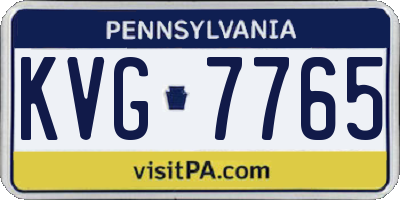PA license plate KVG7765