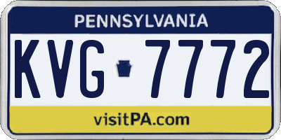 PA license plate KVG7772