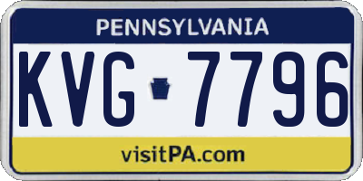 PA license plate KVG7796