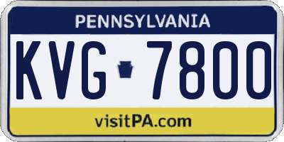 PA license plate KVG7800