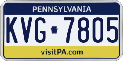 PA license plate KVG7805