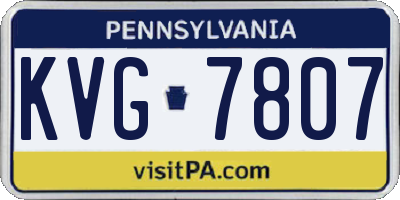 PA license plate KVG7807