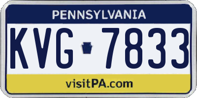 PA license plate KVG7833
