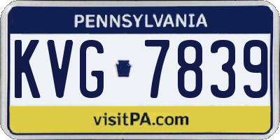 PA license plate KVG7839