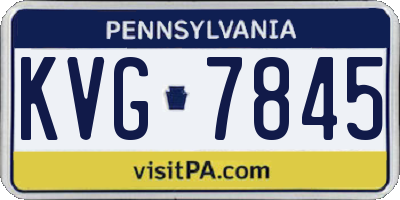 PA license plate KVG7845