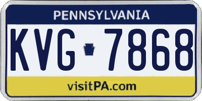 PA license plate KVG7868