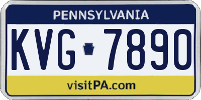 PA license plate KVG7890