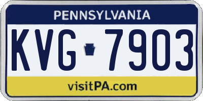 PA license plate KVG7903