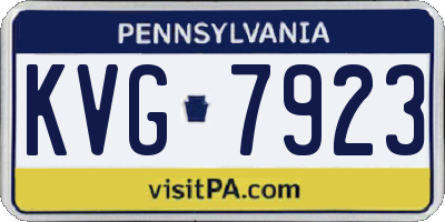 PA license plate KVG7923