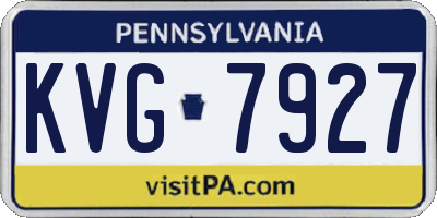 PA license plate KVG7927