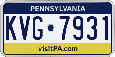PA license plate KVG7931