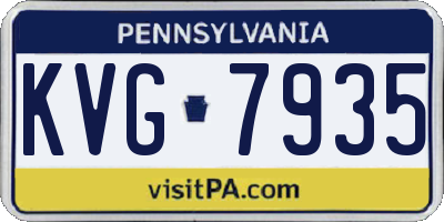 PA license plate KVG7935