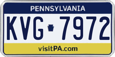 PA license plate KVG7972