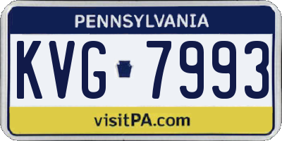 PA license plate KVG7993
