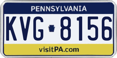 PA license plate KVG8156
