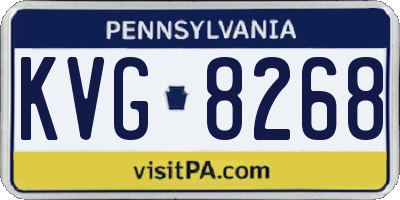 PA license plate KVG8268