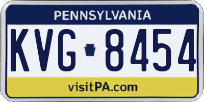 PA license plate KVG8454