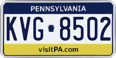 PA license plate KVG8502