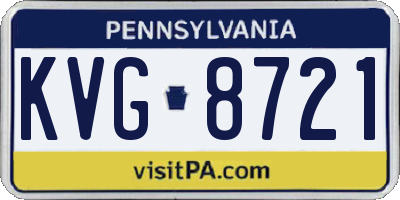 PA license plate KVG8721