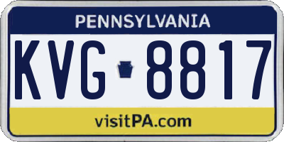 PA license plate KVG8817