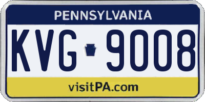 PA license plate KVG9008
