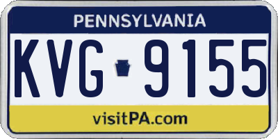 PA license plate KVG9155