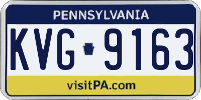 PA license plate KVG9163