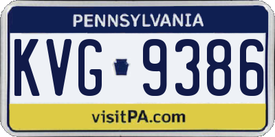 PA license plate KVG9386