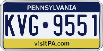 PA license plate KVG9551