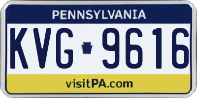 PA license plate KVG9616