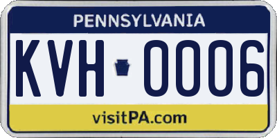 PA license plate KVH0006