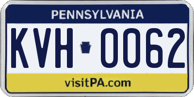 PA license plate KVH0062