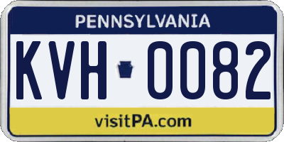 PA license plate KVH0082