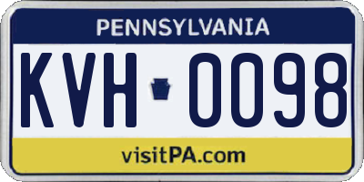 PA license plate KVH0098