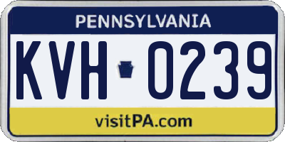 PA license plate KVH0239