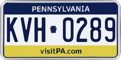 PA license plate KVH0289