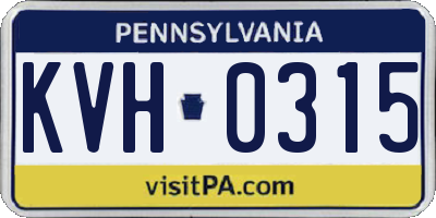 PA license plate KVH0315