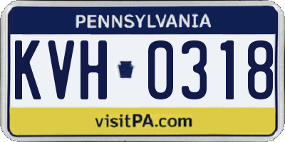 PA license plate KVH0318