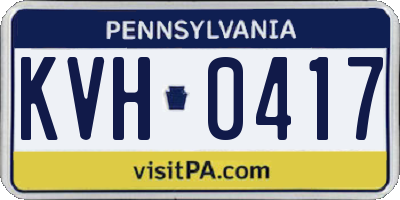 PA license plate KVH0417