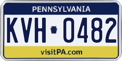 PA license plate KVH0482