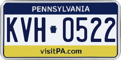 PA license plate KVH0522