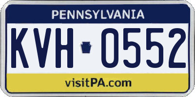 PA license plate KVH0552